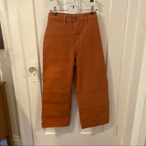 Canvas Burnt Orange Madewell Wide Leg Crop Pants